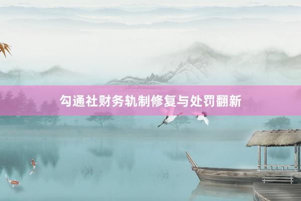 勾通社财务轨制修复与处罚翻新